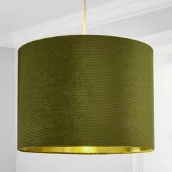 Dunelm Moss Green Santos Velvet Corduroy Shade