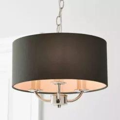 Dunelm Preston Nickel Charcoal 3 Light Pendant Fitting