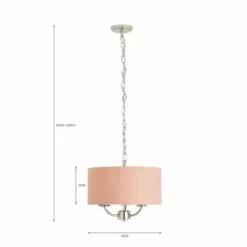 Dunelm Preston Nickel Charcoal 3 Light Pendant Fitting -Cheap wall lights Store 30730501 alt07