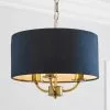 Dunelm Preston Gold And Navy 3 Light Pendant Fitting -Cheap wall lights Store 30730503