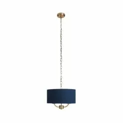 Dunelm Preston Gold And Navy 3 Light Pendant Fitting -Cheap wall lights Store 30730503 alt05