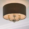Dunelm Preston Nickel Charcoal Flush Ceiling Fitting