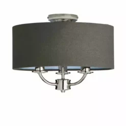 Dunelm Preston Nickel Charcoal Flush Ceiling Fitting -Cheap wall lights Store 30730505 alt05