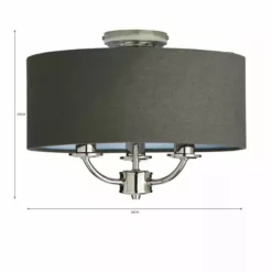 Dunelm Preston Nickel Charcoal Flush Ceiling Fitting -Cheap wall lights Store 30730505 alt07