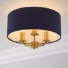 Dunelm Preston Gold And Navy Flush Ceiling Fitting