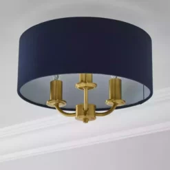 Dunelm Preston Gold And Navy Flush Ceiling Fitting -Cheap wall lights Store 30730507 alt01