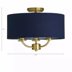 Dunelm Preston Gold And Navy Flush Ceiling Fitting -Cheap wall lights Store 30730507 alt07