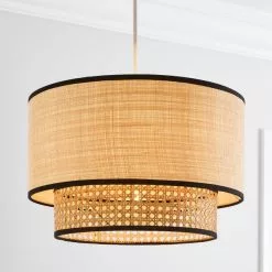 Dunelm Malika Cane 2 Tier Easy Fit Pendant