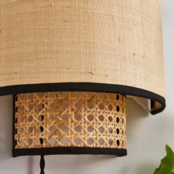 Dunelm Malika Cane Easy Fit Plug In Wall Light -Cheap wall lights Store 30730582 alt04