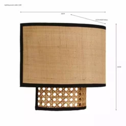 Dunelm Malika Cane Easy Fit Plug In Wall Light -Cheap wall lights Store 30730582 alt07