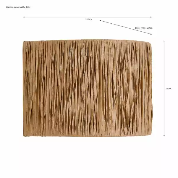 Dunelm Ruolan Raffia Wall Light 8 Dunelm Ruolan Raffia Wall Light - Image 6