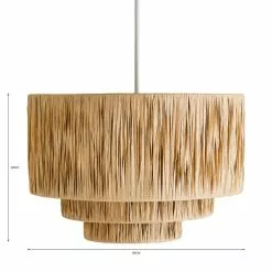 Dunelm Ruolan Raffia 3 Tier Pendant Shade Shade -Cheap wall lights Store 30730588 alt07