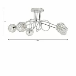 Dunelm Portia 5 Light Ceiling Fitting -Cheap wall lights Store 30730614 alt07