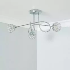 Dunelm Portia 3 Light Ceiling Fitting 9 Dunelm Portia 3 Light Ceiling Fitting -Cheap wall lights Store 30730615 alt01