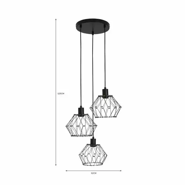 Dunelm Frances 3 Light Gunmetal Cluster Ceiling Fitting 8 Dunelm Frances 3 Light Gunmetal Cluster Ceiling Fitting - Image 6