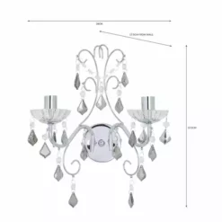 Dunelm Sophy 2 Light Wall Light -Cheap wall lights Store 30731224 alt07