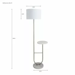 Dunelm Carrara Marble Base Floor Lamp With Table -Cheap wall lights Store 30731228 alt07
