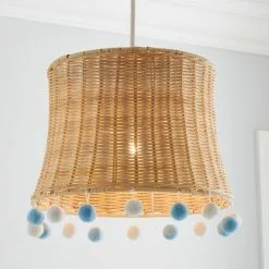 Dunelm Fiesta Rattan Pom Pom Easy Fit Pendant Shade