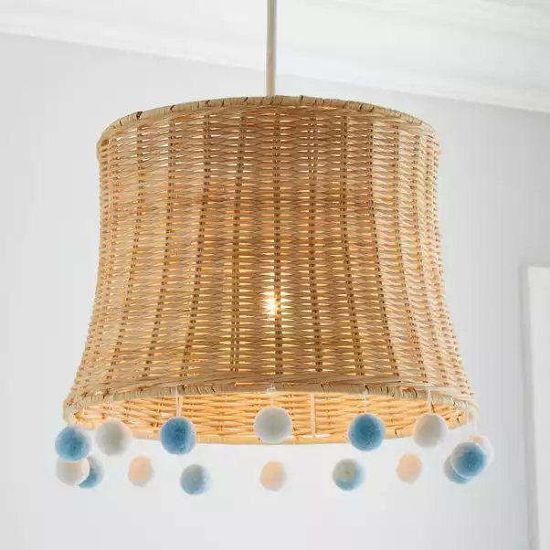 Dunelm Fiesta Rattan Pom Pom Easy Fit Pendant Shade 3 Dunelm Fiesta Rattan Pom Pom Easy Fit Pendant Shade