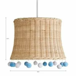 Dunelm Fiesta Rattan Pom Pom Easy Fit Pendant Shade 11 Dunelm Fiesta Rattan Pom Pom Easy Fit Pendant Shade -Cheap wall lights Store 30734618 alt07