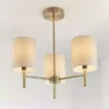 Vogue Lighting Vogue Dewey Antique Brass 3 Light Flush Ceiling Fitting