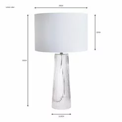 Dunelm Aero Ribbed Glass Table Lamp -Cheap wall lights Store 30752886 alt07