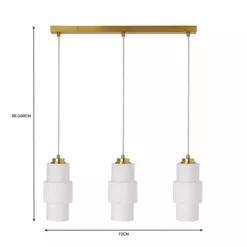 Dunelm Elena 3 Light Diner Ceiling Fitting -Cheap wall lights Store 30752912 alt07