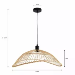 Elements Jaula Rattan 1 Light Ceiling Fitting -Cheap wall lights Store 30752929 alt07