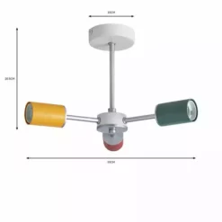 Dunelm Vevo 3 Light Semi Flush Ceiling Fitting -Cheap wall lights Store 30752954 alt07