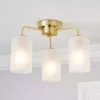 Dunelm Palazzo Gold 3 Light Semi Flush Fitting