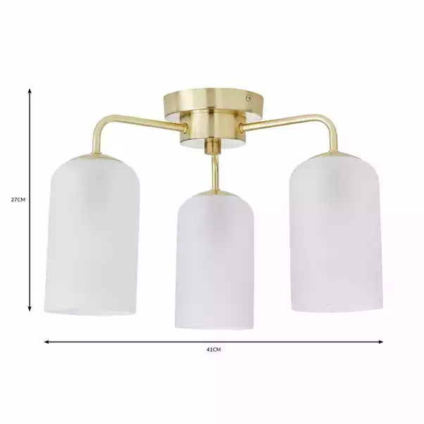 Dunelm Palazzo Gold 3 Light Semi Flush Fitting 8 Dunelm Palazzo Gold 3 Light Semi Flush Fitting - Image 6