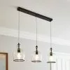 Dunelm Lenny 3 Light Black Diner Ceiling Fitting