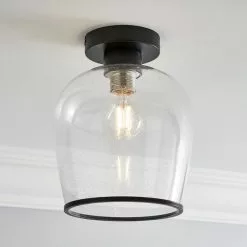 Dunelm Lenny 1 Light Black Flush Ceiling Fitting