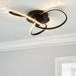 Dunelm Oria 3 Light LED Black Ceiling Fitting