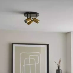 Dunelm Carter 3 Light Gold Spotlight -Cheap wall lights Store 30754821 alt03