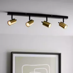 Dunelm Carter 4 Light Gold Spotlight Bar