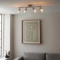 Dunelm Delavin 4 Light Satin Nickel Spotlight Bar -Cheap wall lights Store 30754843 alt02