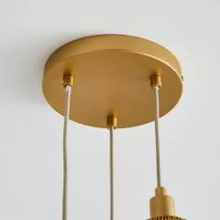 Elements Jaula Gold 3 Light Cluster Ceiling Fitting 11 Elements Jaula Gold 3 Light Cluster Ceiling Fitting -Cheap wall lights Store 30755628 alt03