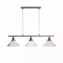 Dunelm Logan Glass 3 Light Nickel Diner Ceiling Fitting -Cheap wall lights Store 30755757 alt05