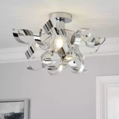 Dunelm Iris Semi Flush Ceiling Fitting