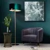 Vogue Lighting Vogue Balaton 1 Light Green Velvet Floor Lamp -Cheap wall lights Store 30755829