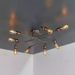 Vogue Lighting Vogue Eastville 8 Light Semi Flush Ceiling Fitting -Cheap wall lights Store 30755848 alt02