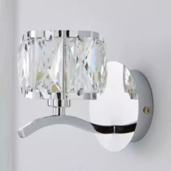 Dunelm Kleio Glass Chrome Wall Light Twin Pack -Cheap wall lights Store 30762443 alt02