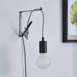 Dunelm Bradford Plug In Flex Set Twin Pack Matt Black -Cheap wall lights Store 30762451 alt02