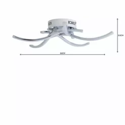 Dunelm Layla 5 Light Integrated LED Chrome Semi-Flush Ceiling Fitting -Cheap wall lights Store 30763882 alt04