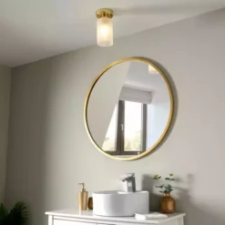 Dunelm Fryer Bathroom 1 Light Flush Ceiling Gold -Cheap wall lights Store 30766172 alt02