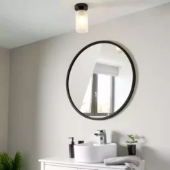 Dunelm Fryer Bathroom Flush Fitting Black Frosted -Cheap wall lights Store 30766173 alt02