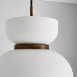 Dunelm Tien Walnut 1 Light Pendant Ceiling Fitting -Cheap wall lights Store 30766176 alt02