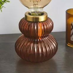 Dunelm Nolan Ribbed Glass Table Lamp Base -Cheap wall lights Store 30766247 alt02