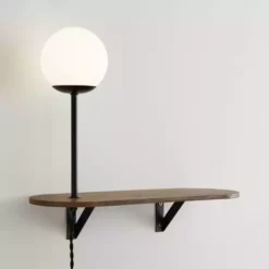 Elements Visby Shelf Wall Light Walnut